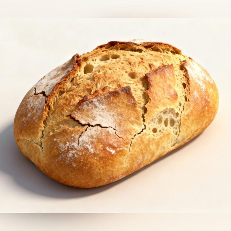 Crusty keto bread loaf sliced on a wooden board, golden brown, low-carb and gluten-free