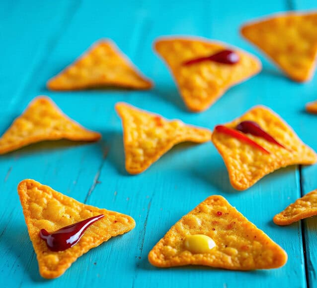 omemade keto cheese crisps flavored like Nacho 'Doritos'."