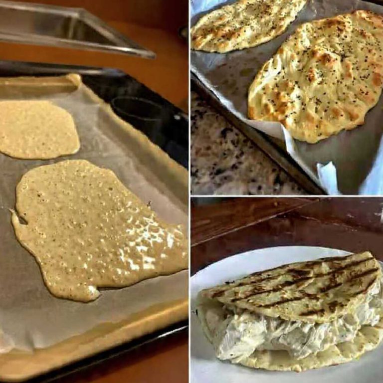 Thin baked keto flatbread made with eggs and cream cheese