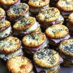 keto cracker sandwich with turkey ham swiss cheese and poppy seeds