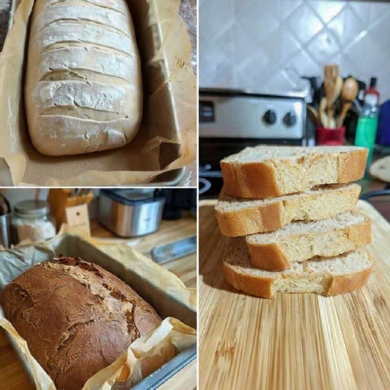 Rustic keto farmhouse loaf sliced on wooden board